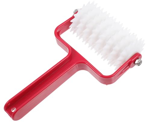 VINTORKY Pizza Dough Roller and Pizza Hole Puncher Pastry Needle Wheel Kitchen Gadget Red Household Tool for Baking and Dough Preparation