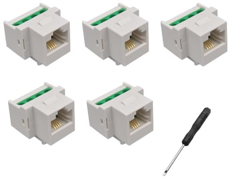 Hsupez 5 pezzi RJ11 CAT3 Keystone telefono modulo RJ11 femmina a 4 pin vite terminale terminale connettore CAT3 morsetto adattatore senza saldatura Keystone presa telefonica presa vocale connettore