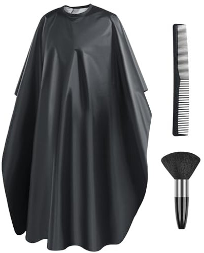 LOPHE Haarschnitt Friseurumhänge, Friseurumhang aus Nylon für Friseursalon, Friseurumhang mit Hals-Staubbürste, Haarschneideumhang und Friseurkamm, Salonzubehör für Damen und Herren