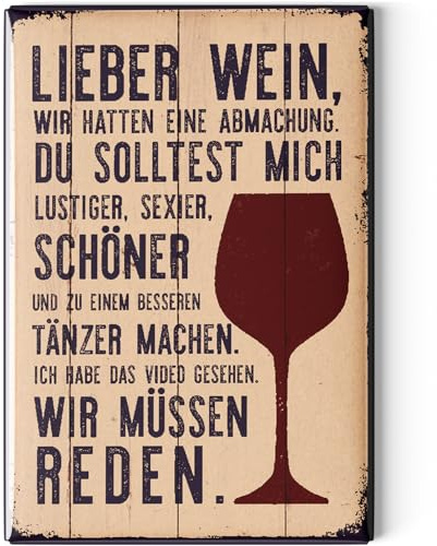 LANOLU Kühlschrankmagnete lustig- Lieber Wein- lustige Magnete mit Sprüchen und witzigen Motiven 8x5,5cm
