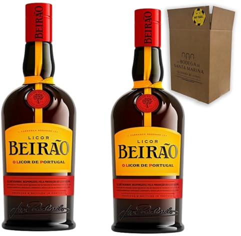 Licor Beirão | Licor Portugués Clásico | Sabor Dulce y Aromático con Hierbas y Especias | Perfecto para Cócteles o Disfrutar Solo | Pack 2 Botellas 70cl