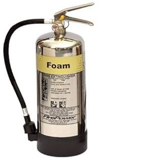 6ltr Foam Chrome Stainless Steel Fire Extinguisher