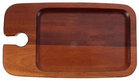 Veemoon Bandeja De Madera Para Servir Aperitivos y Frutas Con Soporte Para Vino Platos Decorativos Para Mesa De Café Para Reuniones y Fiestas