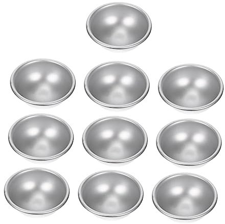 DIYEAH 10 Stück Selbstgemacht Badebomben Formen Aus Aluminiumlegierung Halbrunde Salzkugelformen Mittlere Größe 5,8x2,8cm Korrosionsbeständig Wiederverwendbar Für Und Lebensmittel