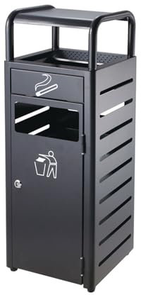 Cubo de Basura para Exteriores, de Acero Inoxidable, Vertical, para ceniceros de Exterior, para Villas, comunidades, Fumadores, Cubo de Basura, Cubo de Basura Comercial para Exteriores con t