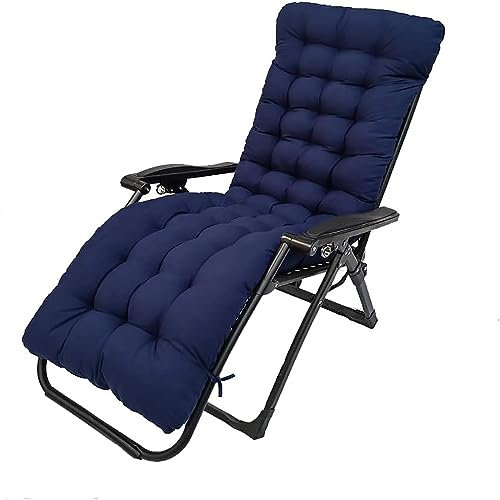Sdraio da giardino con imbottitura spessa e reclinabile, beige, 125 x 48 cm, per esterni, patio, sdraio comfort