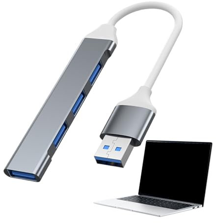 Splitter USB Hub-4-Port, estensione dei dati | Adattatore per laptop compatto per desktop, console, trasmissione flash, stampante, disco rigido, pc, tastiera, tablet, monitor, stazione di ricar