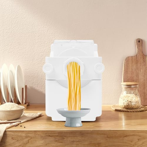 Automatische Nudelmaschine aus, Elektrische Nudelmaschine Haushalts Frisch Nudelteigmaschine, 9 Dickeneinstellungen für Nudeln/Spaghetti/Lasagne/Ravioli, Ideal für Gesunde Nudeln, Familien & Babykost
