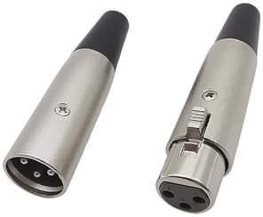 SHGUOMSC 1 Paio di connettori for Cavi Audio for Microfono XLR a 3 Pin, connettori a Spina Maschio Femmina a 3 Poli, connettori di Tipo saldabile, Dritti(A-1pair)