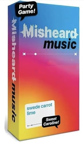 Misheard Music-Know The Lyric Nonsense, The Music Party Game y The Song or Artist, 500 cartas líricas sin sentido, juego de cartas familiares de ritmo rápido