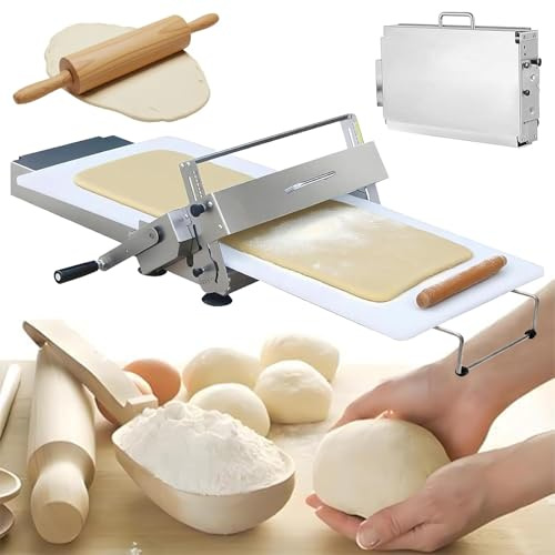 Eastnmythet Laminatrice per Croissant, Sfogliatrice Professionale, Macchina per La Stesura della Pasta per Pizza Pieghevole per Uso Domestico, Spessore Regolabile 0-25 mm A300