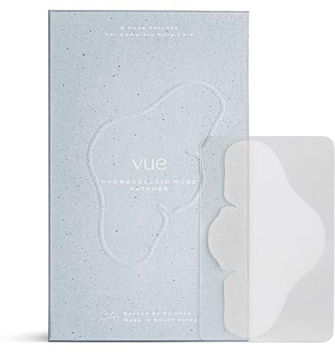 Vue Hydrokolloid näsplåster – porremsor för pormaskar, talg och oljekontroll, skonsam för alla hudtyper (8 stycken)