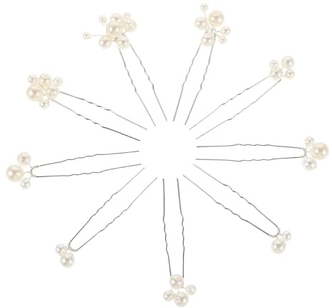 Ipetboom Horquillas Pelo de Boda Perlas Falsas, Set de 9 Piezas Vintage en Plata, Accesorios Ligeros para Novia y Adornos Elegantes para Peinados Nupciales