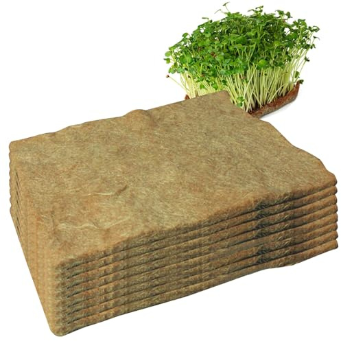 Obelunrp 8 st hampamattor för odling av mikrogreens 20 x 50 cm mikrogröna odlingssats jutematta organiska frön groddar matta för frö startbrickor, användning och mat