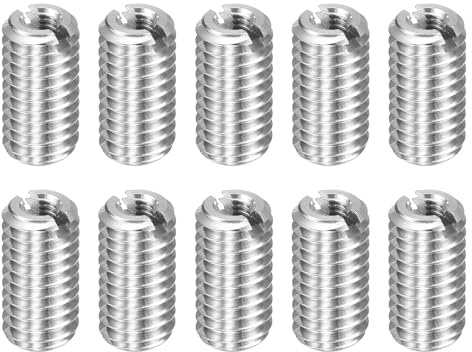 Kvartsman 10 st. skruvmutter M6 till M3 x 12 mm gänginsats rostfritt stål gänghylsor reduceringshylsor metrisk självgängande gängadapter för bilar möbler gör-det-själv mekaniska