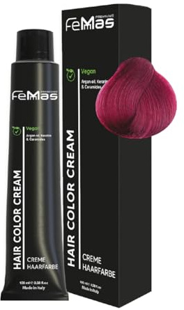FemMas Haarfarbe Pure&Mix Rotviolett I Creme Haarfarbe mit Arganöl, Keratin & Ceramiden I Als dauerhafte Haarfärbung oder Tönung für strahlende, haltbare Farbergebnisse I 100 ml
