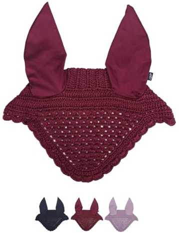 netproshop Virkad öronhuva med hög elastanhalt stl. Ponny Cob Full, storlek: Pony, färg: Bordeaux