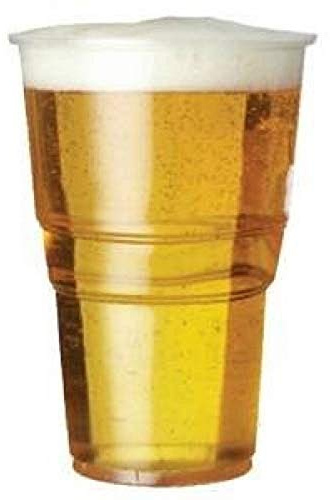 We Can Source It Ltd – 500 x Clear Strong Plastic Full Pint Cups - 20oz Disposable Beer Glasses Tumblers – 570ml BPA-Free Plastic Cocktail Glasses with CE Marking – Recyclable Tumblers for Parties