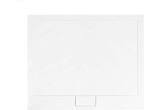 VBChome Duschwanne Duschtasse SUPERFLACH Rechteck 120x90 cm weiß glatt + Ablaufgarnitur McAlpine fi 50 Bad SET Abdeckplatte Sanitär-Acryl