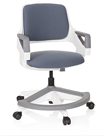 hjh OFFICE Kinder- & Jugendstuhl Kid Flex – Mitwachsender Drehstuhl mit Verstellbarer Rückenlehne, individuell anpassbar, 4–14 Jahre, Grau