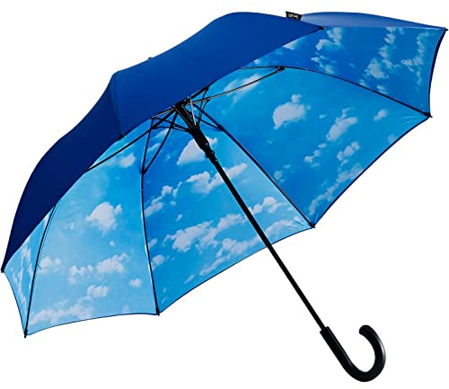 Falcone® Stockschirm Automatik Doppelbespannung Hamburger Himmel - Wolken - blau