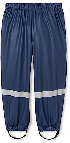 Playshoes Matschhose Regenlatzhose Fleece-Futter Unisex Kinder Wind- und wasserdichte Regenhose Regenbekleidung, Marine Bundhose, 116
