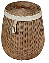 Sechome B10-BTE Cesto Portabiancheria con Coperchio Midollino Naturale, con Fodera, sfoderabile, Handmade, Eco sostenibile, Vimini Rattan