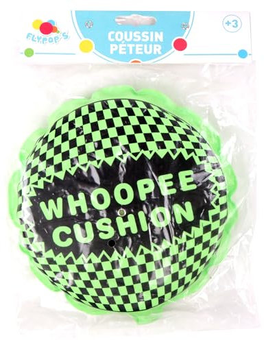 FLYPOP'S - Coussin Peteur - Blagues - 033264 - Couleur Aléatoire - Latex - Enfant - Anniversaire - Farce et Attrape - 17 cm x 2 cm - À Partir de 3 Ans