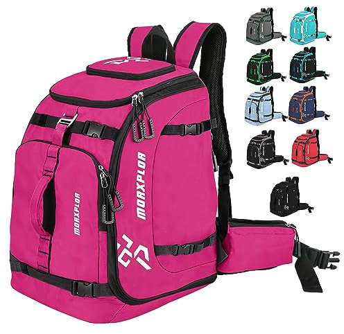 MORXPLOR Ski Boot Bag - 65L Padded, Waterproof Ski Travel Backpack for Gear & Accessories