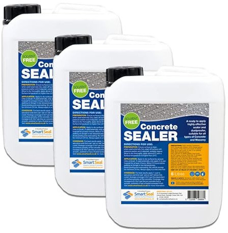 Smartseal Concrete Sealer - Effective Dust Protection for Concrete Surfaces - Easy to Apply, Eliminates Harmful Dust (3 x 5 Litre)
