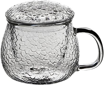 SHERCHPRY Taza De Vidrio Decorativa Taza De Té Tetera Tazas Para Tazas De Té Con Infusor Y Tapa Taza Con Filtro De Té Para El Hogar Té Con Filtro Vasos Vintage Taza Multiusos