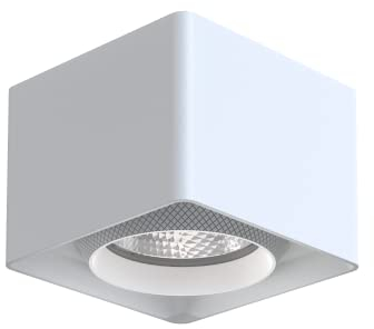 FOOC Faretto da incasso a soffitto a LED 9W quadrato in alluminio 3000K faretto da incasso a soffitto Angolo del fascio di 36° per soggiorno ufficio corridoio galleria