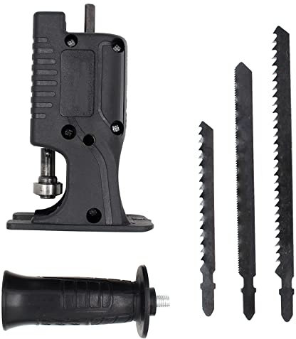 Electric Drill Modified Electric Saw, Reciprocating Saw Adapter, Household Saber Power to Jig, Portable Woodworking Cutting Utility Tool with 3 Saw Blades Attachment Set for Wood Metal Pipe Cutting