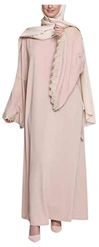 Muslimische Kleider Damen Abaya Flowy Casual Kaftan Kleid Arabisch Türkische Robe Ramadan Beten Ärmel Roben Einfarbig Islamische Kleidung für Frauen Schwarz Islam Dubai Türkei Kleid