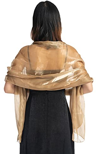 NiceYnn Chiffon Organza Shawls Wraps for Evening Dresses Women Oversize 170x72cm Sheer Smooth Silky Scarf Wedding Formal Party