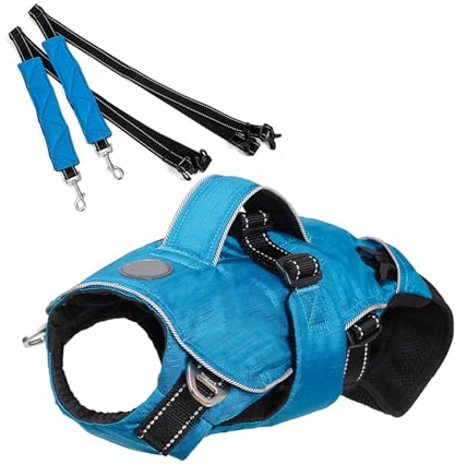 PJDDP Hunde-Hebegeschirr, Hunde-Tragegurt, Hunde-Hebe-Tragegurt für die Genesung der Hinterbeine Kleiner und mittlerer Hunde, alte, behinderte, Gelenkverletzungen,Blau,S