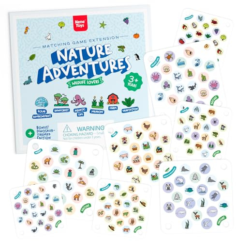 Nene Toys Ladybirds Garden Memory Game Extension [Naturliga äventyr] - 24 extra kort om ekosystem och vilda djur - Pedagogiskt spel för barn från 3 år