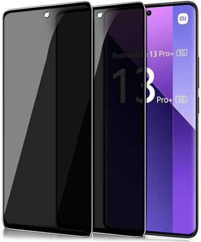 IBETEK Schutzfolie für Xiaomi Redmi Note 13 Pro Plus/Note 13 Pro+ 5G Sichtschutz, [2 Stück] Anti Spy Sichtschutz Panzerglasfolie Tempered Glass 9H Härte Gehärtetem Glas Dunkel Folie Blickschutzfolie