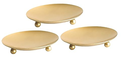 FUNOMOCYA 3stücke Teiliges Kerzenplatte Für Hochzeiten Und Vielseitiger Kerzenständer Für Und Außendekoration Goldfarbene Metallkerzenhalter