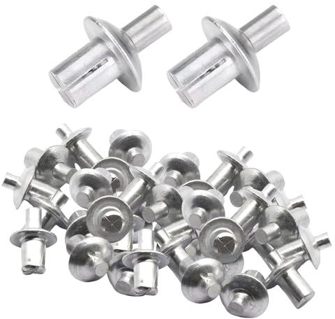 50/100/200 Piezas Remaches de Martillo, Remaches de Núcleo de Aluminio con Cabeza Redonda, Remache Ciego de Aluminio, Remaches de Aluminio de Expansión Tipo Golpe para Fijar Metal y Otros Materiales