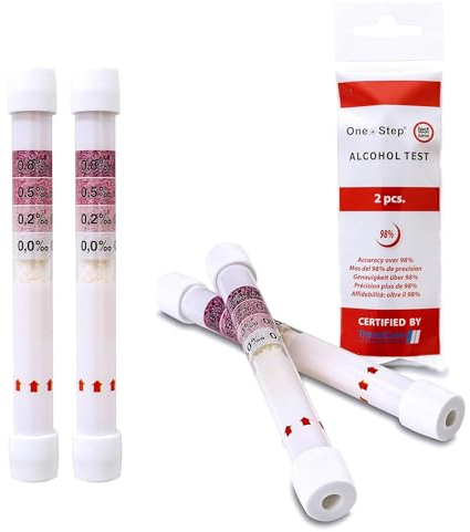 One+Step Alkoholtester 4 Stück für Deutschland und Europa mit 4 Messbereichen I Alkoholtest I Alkoholmessgerät