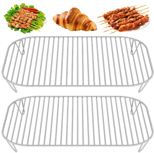 2 st grillställ rostfritt stål matlagningsgrillställ till och med matlagningsgrillställ, diskmaskinssäker, luftfritös, grillställ, återanvändbar, rostning, grillställ, ugn, grillställ för bakning