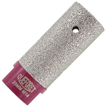 QUEFORET Fresa de Diamante 25mm x M14 - Fresa Porcelánico para Agrandar Formar Redondear Agujeros en Cerámica Azulejos Biselado Mármol Granito, para Amoladora Angular