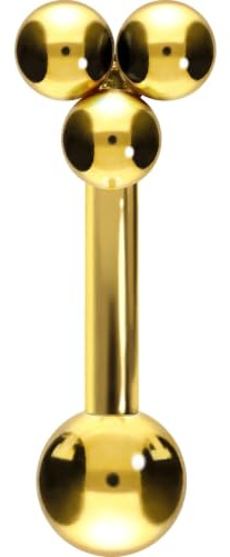 PIERCINGLINE Titan Banane mit Push Fit 3 KUGELN Piercing Ohr Nase Farb & Größenauswahl