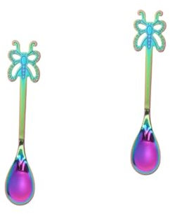 Amosfun 2 Eleganti Cucchiai in Acciaio Inossidabile Forchetta Da Frutta Cucchiaio Da Insalata Cucchiaio Da Stoviglie Multiuso Per Gourmet