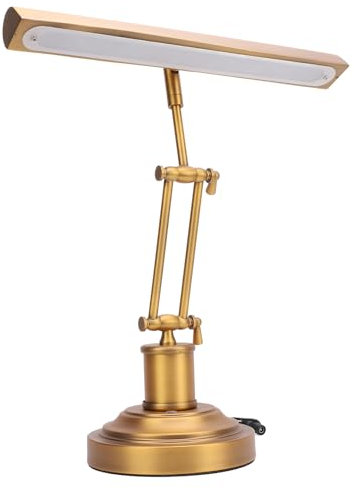 VBESTLIFE Lampe de Piano, Lampe de Bureau de Banquier de Piano Traditionnelle 14 Pouces Antique 3 Modes Décor Réglable pour Salon Chambre Maison Chevet Table de (Prise UE)