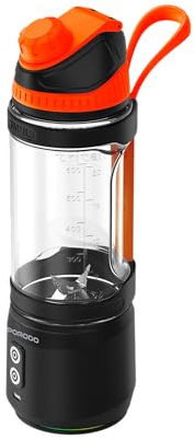 Porodo 240W 6 Blade Portable Blender 700ml with Functional Design, Powerful Motor Ice Crusher, Blending Time 30 Seconds/Cycle, Innovative Rotation Technology (Black)