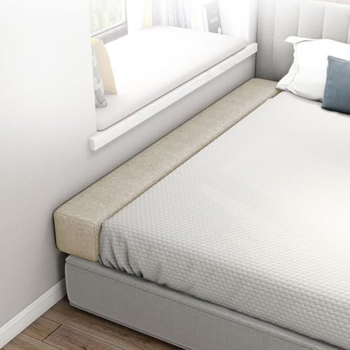 YUURO Premium Memory Foam Wedge Headboard,Bed Gap Filler,Custom Mattress Bridge Sofa Cushion,Bed Extender,Single/Queen/King Converter Long Pillow (Beige,60x2x4 inch)