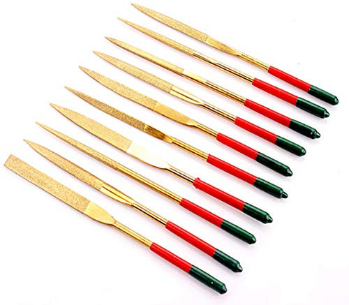SdaryWare Cinceles, Juego de limas de Aguja de Diamante, limas de Mano recubiertas de Titanio con limas Triangulares Planas y Redondas, escofinas de Madera variadas para tallar, ma