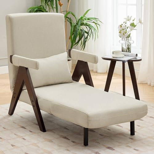 Idemon Diseño moderno: sofá cama 3 en 1, sofá cama convertible, silla plegable acolchada, asiento acolchado, silla de salón, cama individual para dormitorio, oficina, apartamento y más (nogal)